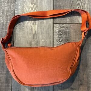 Nylon Crescent Crossbody Bag Rust